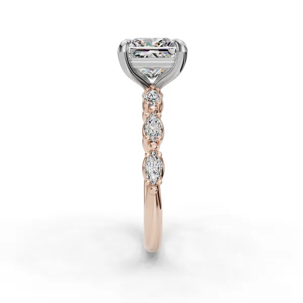 14K Rose Gold Princess Engagement Ring Setting Image 3 SVS Fine Jewelry Oceanside, NY