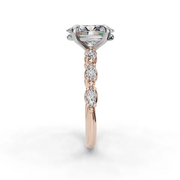 14K Rose Gold Oval Engagement Ring Setting Image 3 SVS Fine Jewelry Oceanside, NY