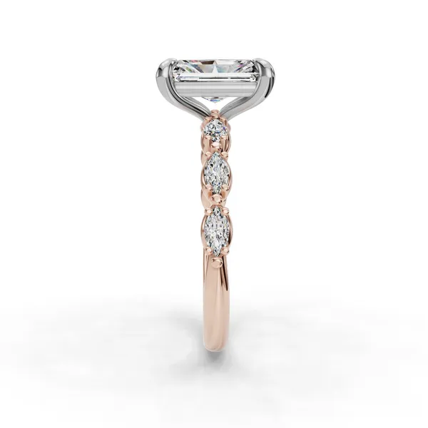 14K Rose Gold Radiant Engagement Ring Setting Image 3 SVS Fine Jewelry Oceanside, NY