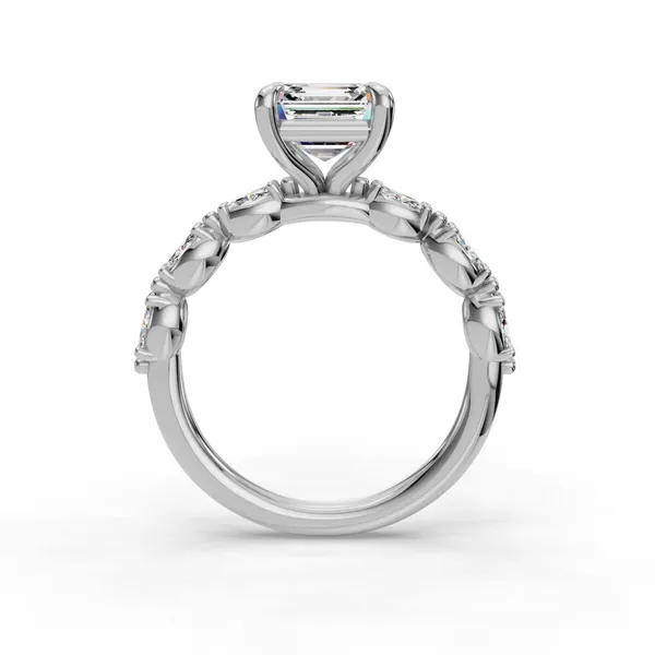 14K White Gold Asscher Engagement Ring Setting Image 2 SVS Fine Jewelry Oceanside, NY