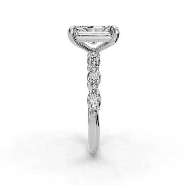 14K White Gold Radiant Engagement Ring Setting Image 3 SVS Fine Jewelry Oceanside, NY