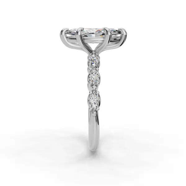 14K White Gold Marquise Engagement Ring Setting Image 3 SVS Fine Jewelry Oceanside, NY