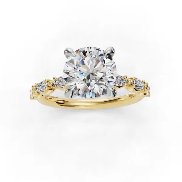 14K Yellow Gold Round Engagement Ring Setting Image 4 SVS Fine Jewelry Oceanside, NY