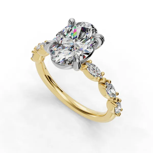 14K Yellow Gold Oval Engagement Ring Setting SVS Fine Jewelry Oceanside, NY