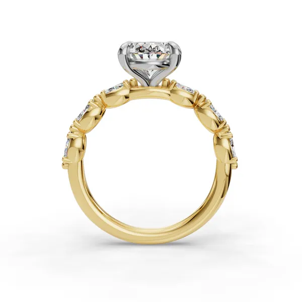 14K Yellow Gold Oval Engagement Ring Setting Image 2 SVS Fine Jewelry Oceanside, NY