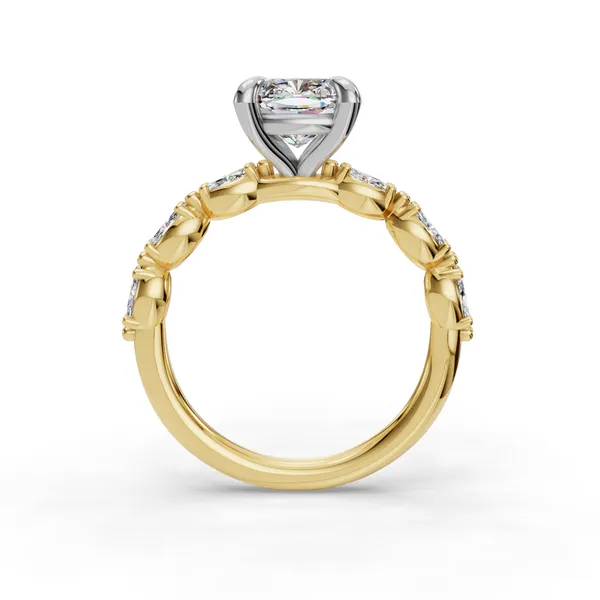 14K Yellow Gold Cushion Engagement Ring Setting Image 2 SVS Fine Jewelry Oceanside, NY