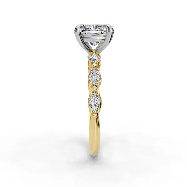 14K Yellow Gold Cushion Engagement Ring Setting Image 3 SVS Fine Jewelry Oceanside, NY