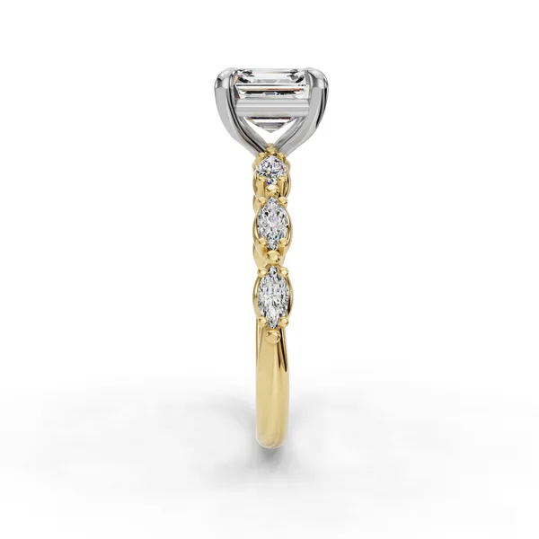14K Yellow Gold Asscher Engagement Ring Setting Image 3 SVS Fine Jewelry Oceanside, NY