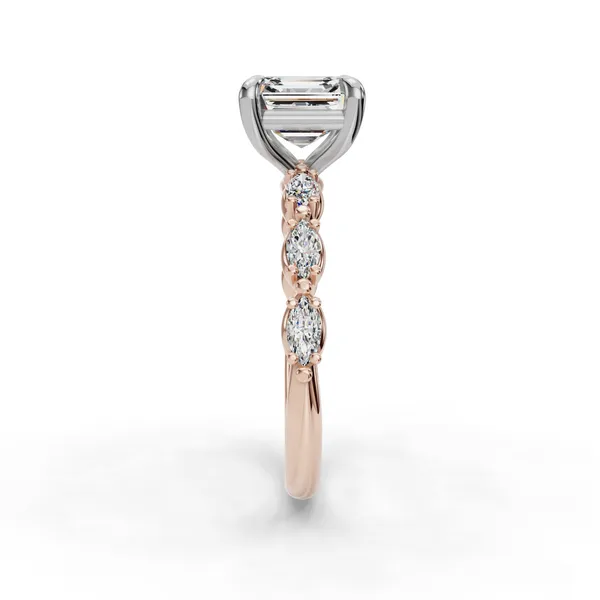 18K Rose Gold Asscher Engagement Ring Setting Image 3 SVS Fine Jewelry Oceanside, NY