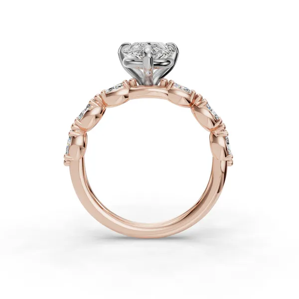 18K Rose Gold Pear Engagement Ring Setting Image 2 SVS Fine Jewelry Oceanside, NY