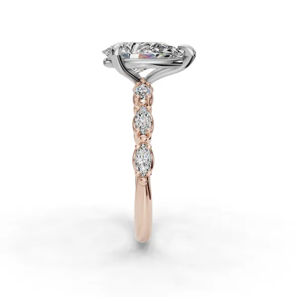 18K Rose Gold Pear Engagement Ring Setting Image 3 SVS Fine Jewelry Oceanside, NY