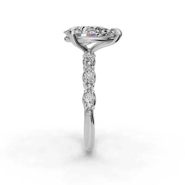 18K White Gold Pear Engagement Ring Setting Image 3 SVS Fine Jewelry Oceanside, NY