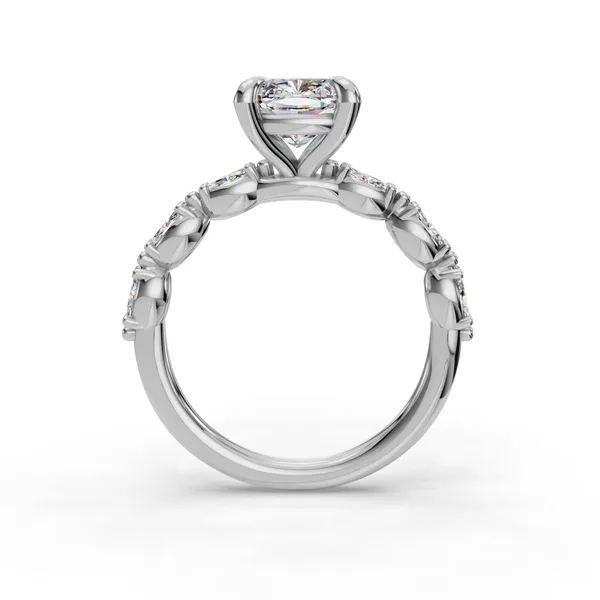 18K White Gold Cushion Engagement Ring Setting Image 2 SVS Fine Jewelry Oceanside, NY