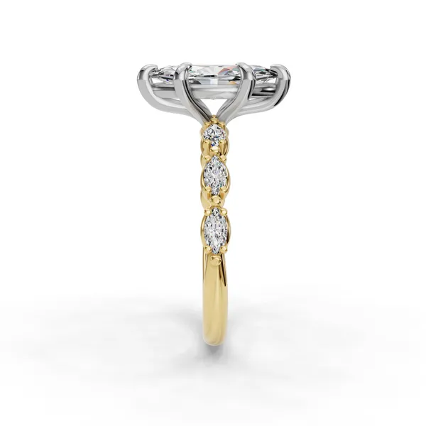 18K Yellow Gold Marquise Engagement Ring Setting Image 3 SVS Fine Jewelry Oceanside, NY