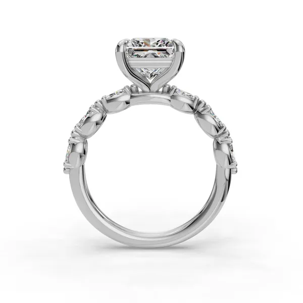 Platinum Princess Engagement Ring Setting Image 2 SVS Fine Jewelry Oceanside, NY