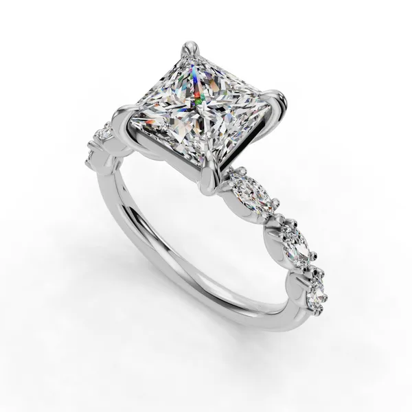 Platinum Princess Engagement Ring Setting SVS Fine Jewelry Oceanside, NY