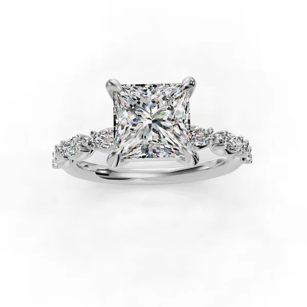 Platinum Princess Engagement Ring Setting Image 4 SVS Fine Jewelry Oceanside, NY