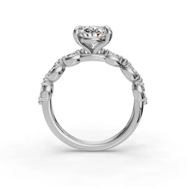 Platinum Oval Engagement Ring Setting Image 2 SVS Fine Jewelry Oceanside, NY