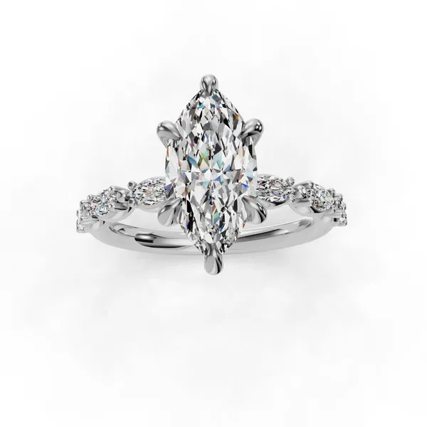 Platinum Marquise Engagement Ring Setting Image 4 SVS Fine Jewelry Oceanside, NY