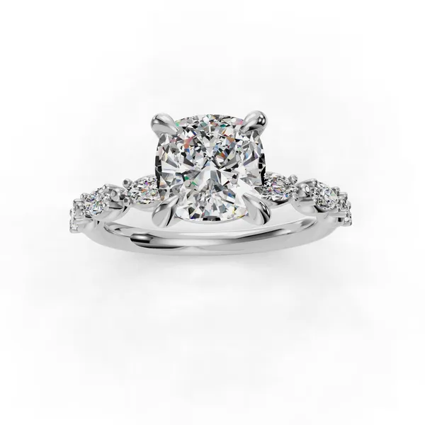 Platinum Cushion Engagement Ring Setting Image 4 SVS Fine Jewelry Oceanside, NY