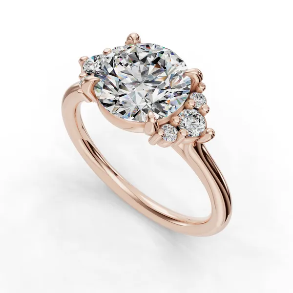14K Rose Gold Round Engagement Ring Setting SVS Fine Jewelry Oceanside, NY