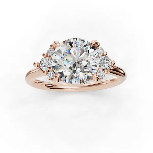 14K Rose Gold Round Engagement Ring Setting Image 4 SVS Fine Jewelry Oceanside, NY