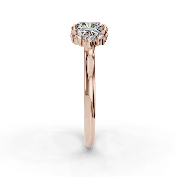 14K Rose Gold Cushion Engagement Ring Setting Image 3 SVS Fine Jewelry Oceanside, NY