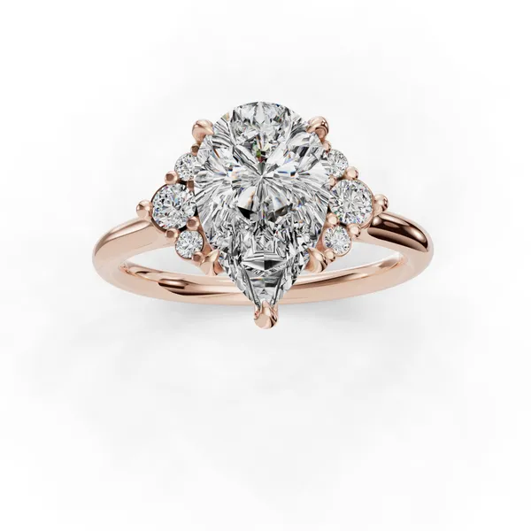 14K Rose Gold Pear Engagement Ring Setting Image 4 SVS Fine Jewelry Oceanside, NY