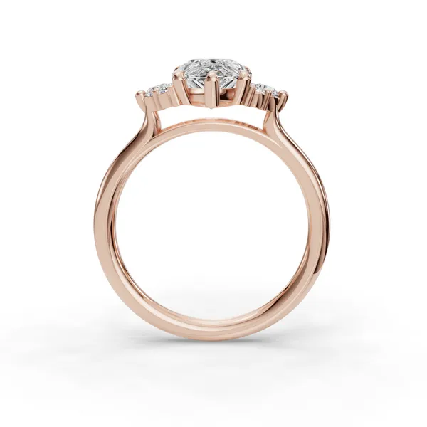 14K Rose Gold Pear Engagement Ring Setting Image 2 SVS Fine Jewelry Oceanside, NY