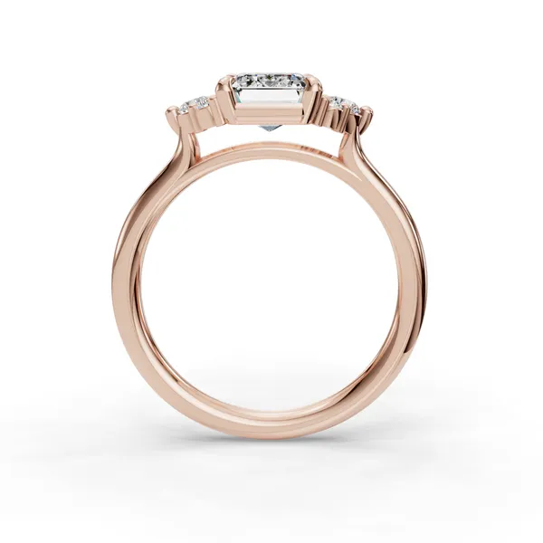 14K Rose Gold Emerald Engagement Ring Setting Image 2 SVS Fine Jewelry Oceanside, NY