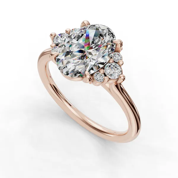 14K Rose Gold Oval Engagement Ring Setting SVS Fine Jewelry Oceanside, NY