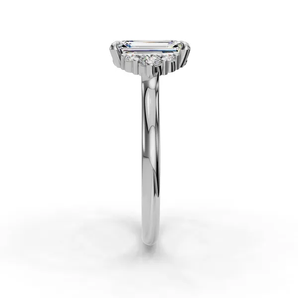 14K White Gold Emerald Engagement Ring Setting Image 3 SVS Fine Jewelry Oceanside, NY