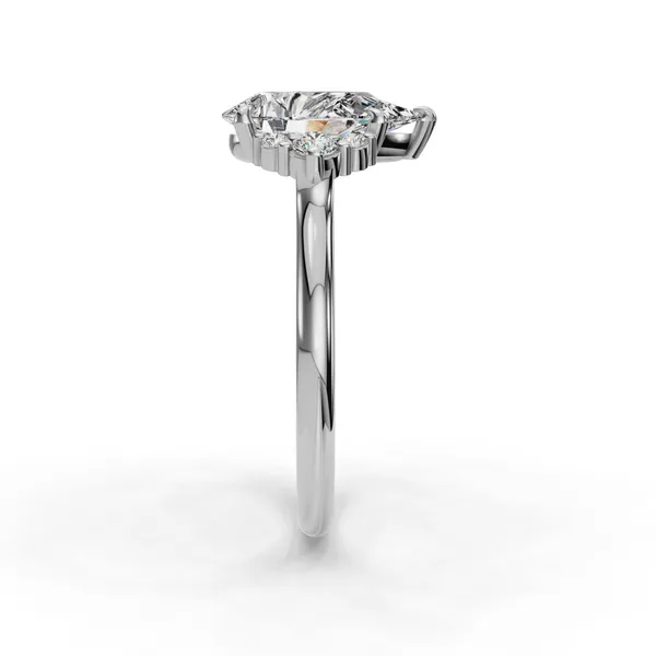 14K White Gold Pear Engagement Ring Setting Image 3 SVS Fine Jewelry Oceanside, NY