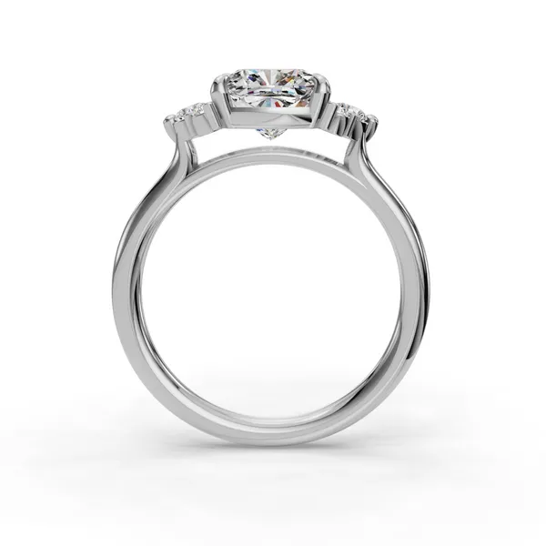 14K White Gold Cushion Engagement Ring Setting Image 2 SVS Fine Jewelry Oceanside, NY