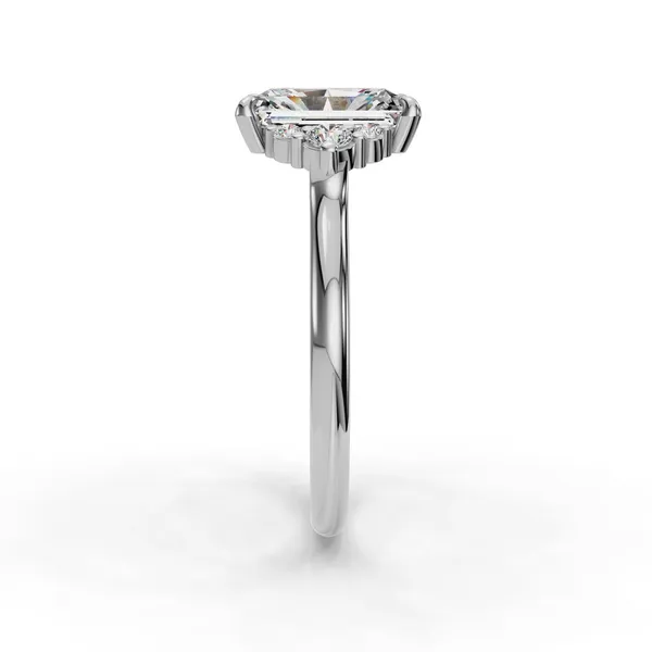 14K White Gold Radiant Engagement Ring Setting Image 3 SVS Fine Jewelry Oceanside, NY