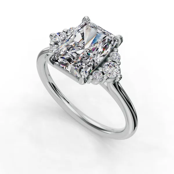 14K White Gold Radiant Engagement Ring Setting SVS Fine Jewelry Oceanside, NY