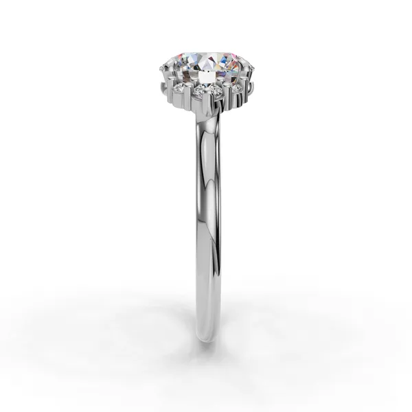 14K White Gold Round Engagement Ring Setting Image 3 SVS Fine Jewelry Oceanside, NY