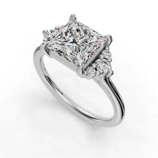 14K White Gold Princess Engagement Ring Setting SVS Fine Jewelry Oceanside, NY