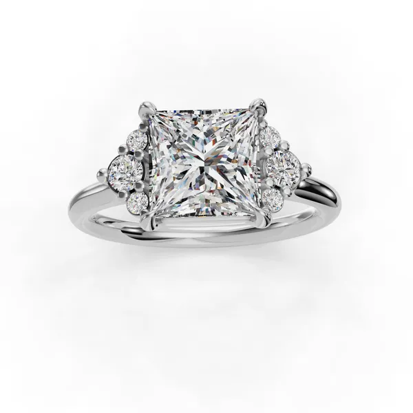 14K White Gold Princess Engagement Ring Setting Image 4 SVS Fine Jewelry Oceanside, NY