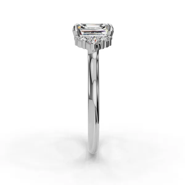 14K White Gold Asscher Engagement Ring Setting Image 3 SVS Fine Jewelry Oceanside, NY