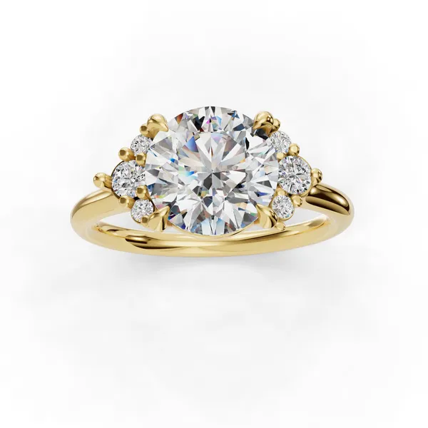 14K Yellow Gold Round Engagement Ring Setting Image 4 SVS Fine Jewelry Oceanside, NY