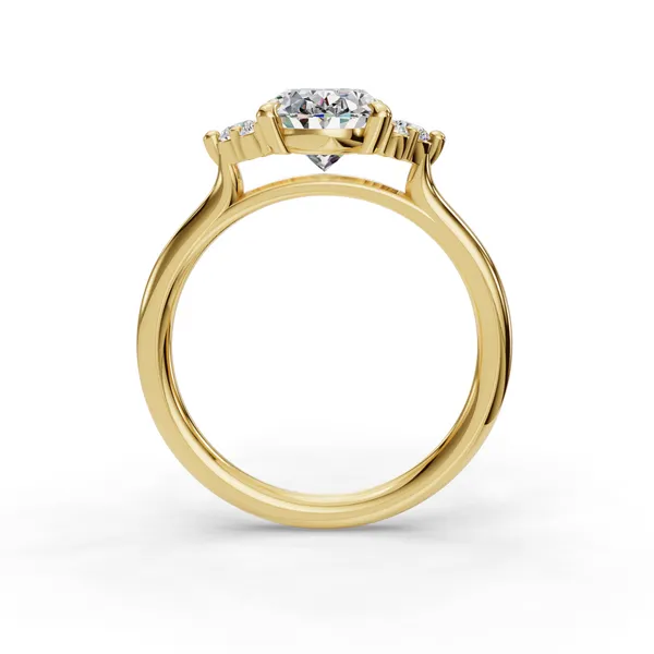 14K Yellow Gold Oval Engagement Ring Setting Image 2 SVS Fine Jewelry Oceanside, NY