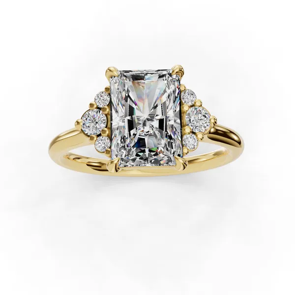 14K Yellow Gold Radiant Engagement Ring Setting Image 4 SVS Fine Jewelry Oceanside, NY