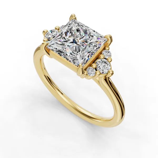 14K Yellow Gold Princess Engagement Ring Setting SVS Fine Jewelry Oceanside, NY