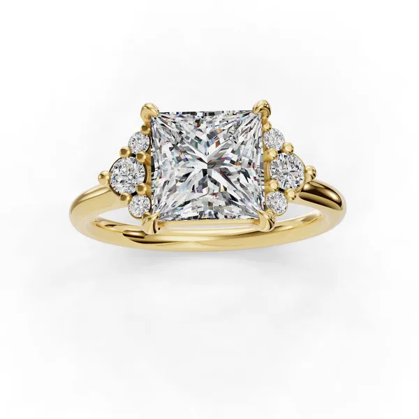 14K Yellow Gold Princess Engagement Ring Setting Image 4 SVS Fine Jewelry Oceanside, NY