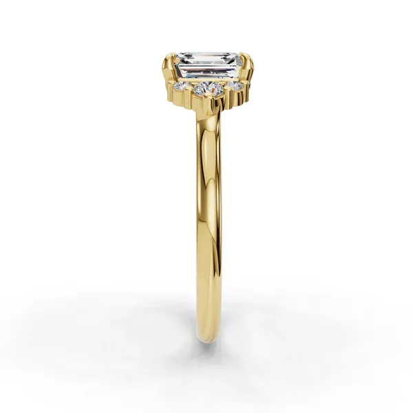 14K Yellow Gold Asscher Engagement Ring Setting Image 3 SVS Fine Jewelry Oceanside, NY