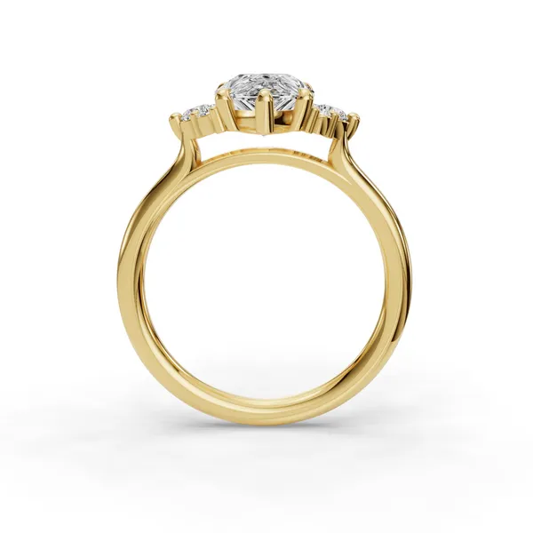 14K Yellow Gold Pear Engagement Ring Setting Image 2 SVS Fine Jewelry Oceanside, NY