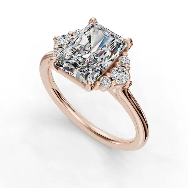 18K Rose Gold Radiant Engagement Ring Setting SVS Fine Jewelry Oceanside, NY