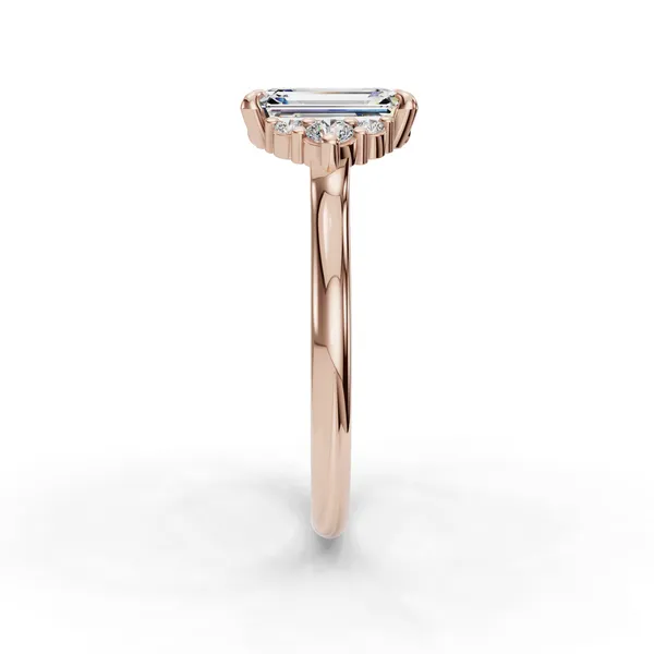 18K Rose Gold Emerald Engagement Ring Setting Image 3 SVS Fine Jewelry Oceanside, NY