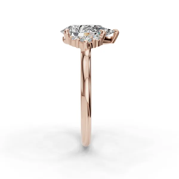 18K Rose Gold Pear Engagement Ring Setting Image 3 SVS Fine Jewelry Oceanside, NY